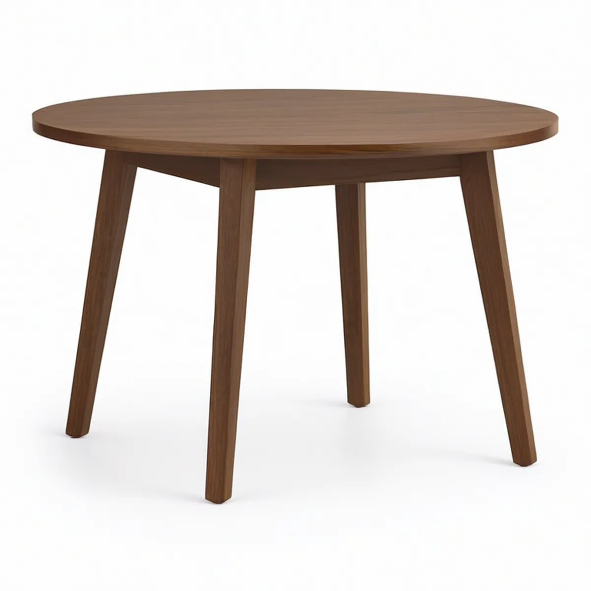 Okrągły stół do jadalni Ø120 × 75 cm z MDF w okleinie orzechowej, brązowy